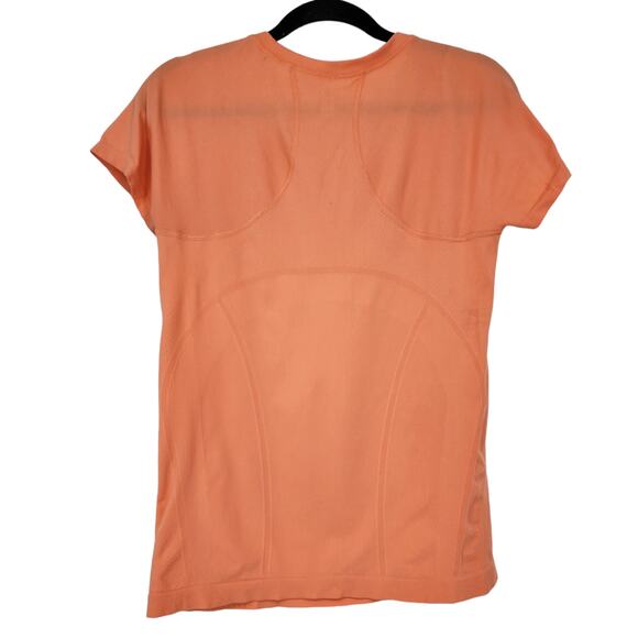 Athleta Lightweight Orange Athletic Workout Gym Short Sleeve T-Sirt Size Medium - Picture 4 of 4